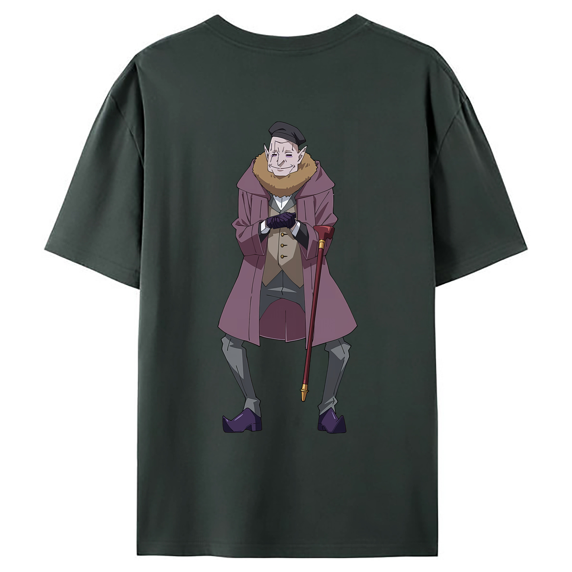 （画像用） 転スラ Regarding Reincarnated to Slime 綿100％ メンズ半袖Tシャツ（バックプリント） 通気性